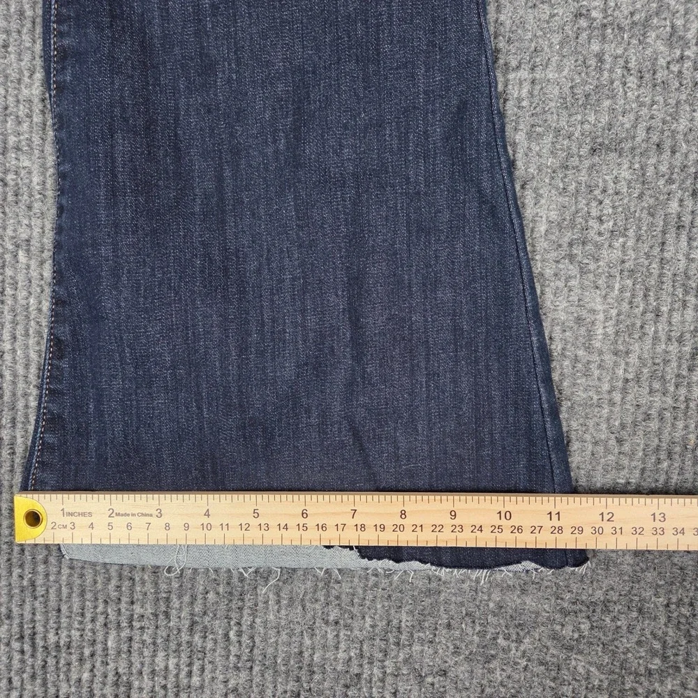 Judy Blue Los Angeles Dark Wash Flare Raw Hem Jeans Size 15/32(29) Blue Stretch